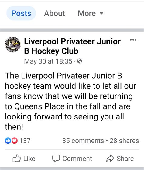 Qccr News And Updates Liverpool Privateers Hockey Club Leaving Queens