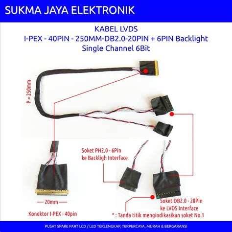 Jual Kabel Lvds Ipex Pin Single Channel Bit Panjang Mm