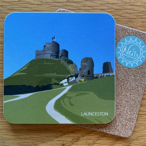 Launceston castle coaster - neilsdesigns Cornwall