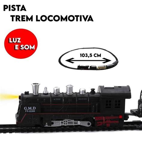 Trenzinho Elétrico 19 Pçs Rail King Ferrorama Locomotiva DM Toys