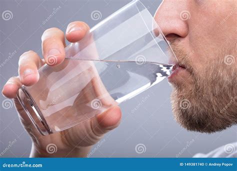 Man Drinking Water Stock Photo Image Of Mouth Liquid 149381740