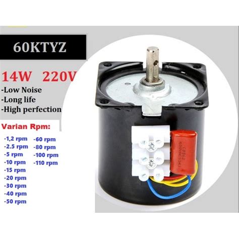 Jual 220V AC Motor 14W 60KTYZ Permanent Magnetic Synchronism Motor CW