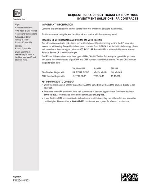 Form Tiaa Cref F11254 Fill Out Printable PDF Forms Online