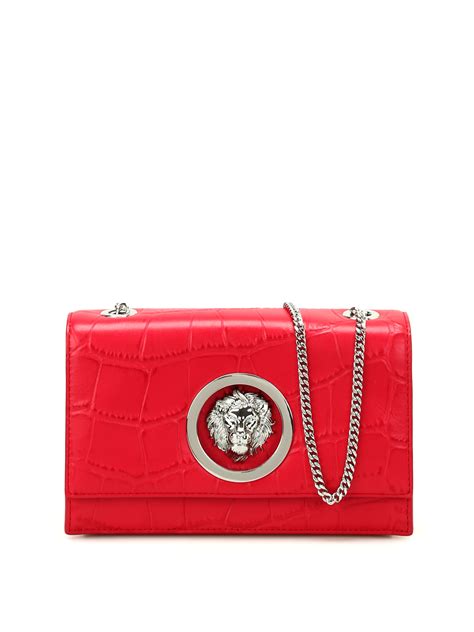 Versus Versace Lion Head Red Croco Leather Bag Cross Body Bags