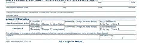 Navy Federal Direct Deposit Pdf Form Formspal