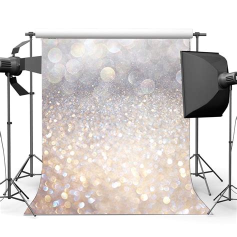 Mohome X Ft Photography Backdrop Bokeh Halos Silver Glitter Sequins