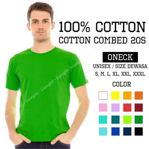 Jual Kaos Polos Combed S Hijau Fuji Cotton Hijau Fuji S