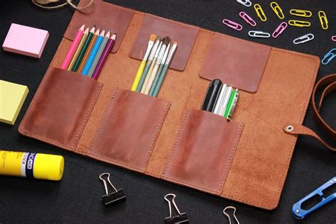 Leather Paint Brush Roll Gift Ideas For Artists Artist Roll Etsy