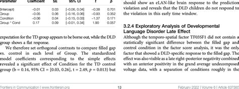 Results Of Linear Mixed Model Analysis Download Scientific Diagram