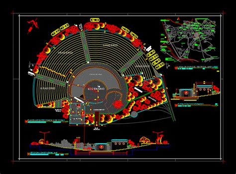 Anfiteatro Al Aire Libre En Dwg Kb Librer A Cad
