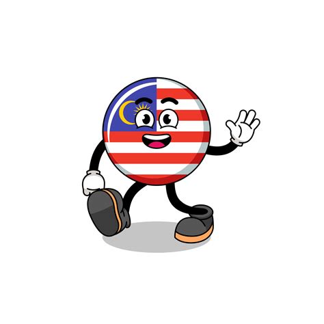 malaysia flag cartoon walking 15908423 Vector Art at Vecteezy