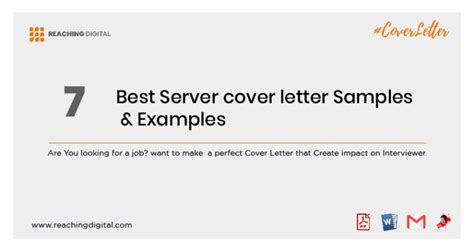 7 Best Server Cover Letter Samples And Examples Reaching Digital