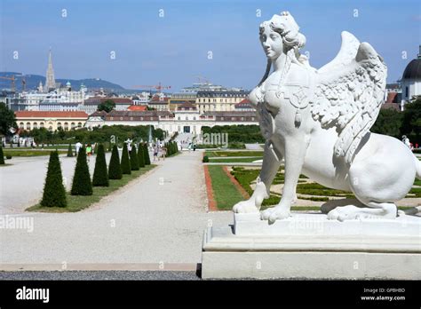 Sphinx Statue And Belvedere Garden In Vienna Austria Stock Photo Alamy