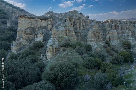 Fairy Chimneys Kula Geopark At Location Manisa Turkey Kula Volcanic