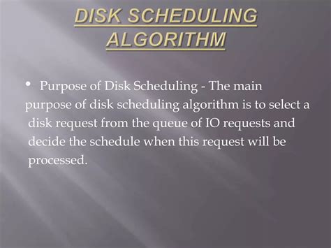 Disk Scheduling Algorithm In Operating System Ppt