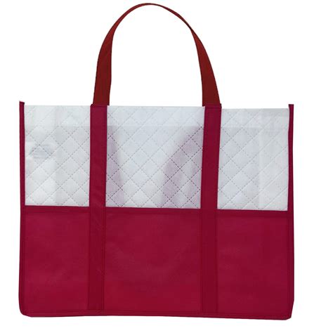 16" X 12" Quilted Canvas Tote Bag in Assorted Colors