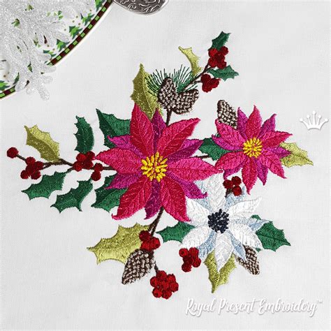 Poinsettia Machine Embroidery Designs