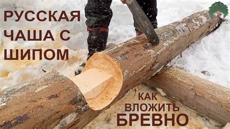 Рубка русской чаши с шипом. Ручная рубка сруба в русскую чашку своими ...