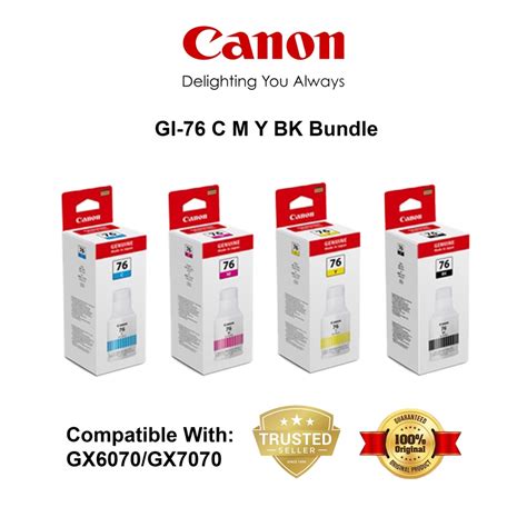 CANON GI 76 Printer Ink Cartridges BLACK CYAN MAGENTA YELLOW BK C M Y