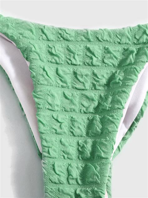 Bañador bikini simple halter triángulo con cordón lateral Verde Yaxa Store