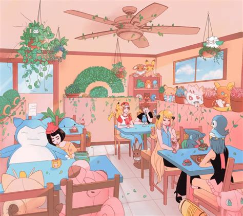 Pokemon Cafe By Wendysakana Pokemon Pokemon Aesthetic Pokemon Alola