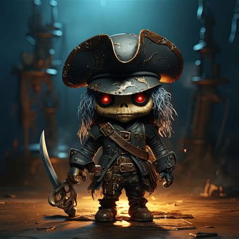 Un Personaje De Dibujos Animados Pirata Con Un Sombrero Y Una Espada