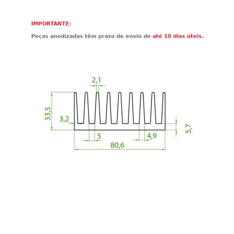 Dissipador De Calor De Aluminio HS 8134 Rei Dos Dissipadores