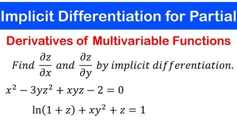 Implicit Differentiation For Partial Derivatives Of