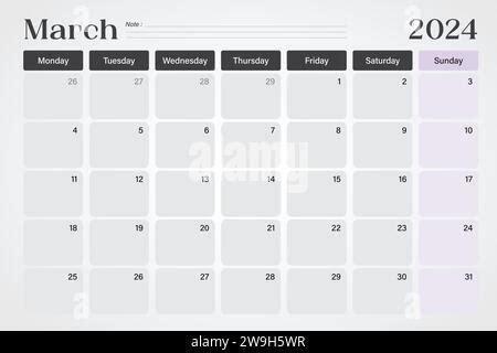 March Monthly Business Desk Pad Calendar March Calendar