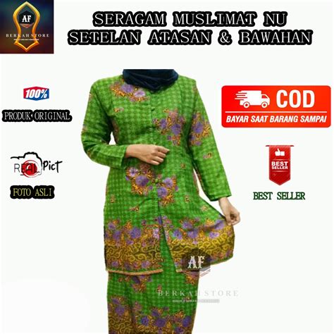 Jual COD Seragam Muslimat NU II Setelan Seragam Pengajian Muslimat