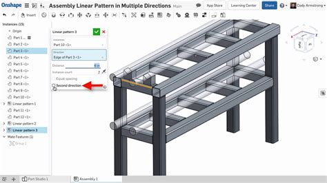 Assembly Linear Pattern In Multiple Directions Whats New In Onshape