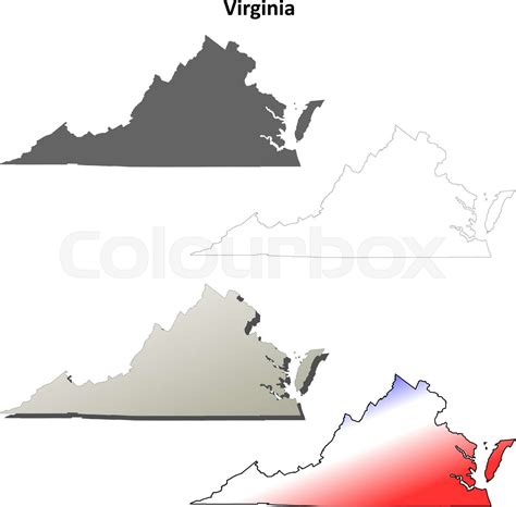 Virginia outline map set | Stock vector | Colourbox