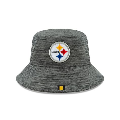 Pittsburgh Steelers New Era Sideline Training Graphite Bucket Hat