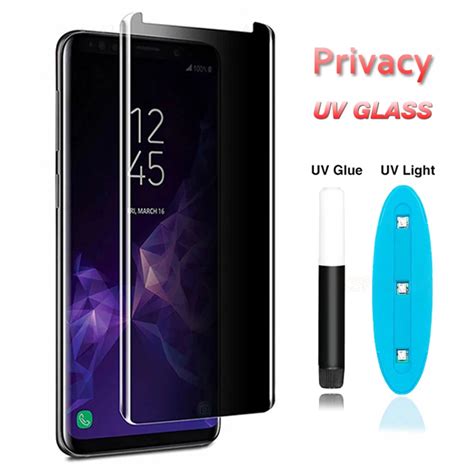 Uv Liquid Full Glue Anti Spy Peeping Glare Privacy Tempered Glass For