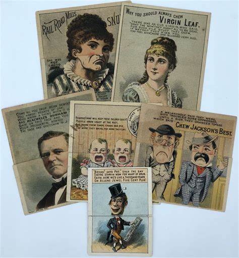 7 Metamorphic Advertising Trade Cards Promoting The Use Of Tobacco Products