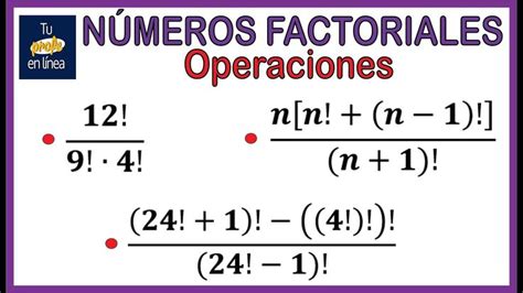 N Meros Factoriales Operaciones Con N Meros Factoriales Operacion