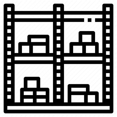 Factory Logistic Shelf Store Warehouse Icon