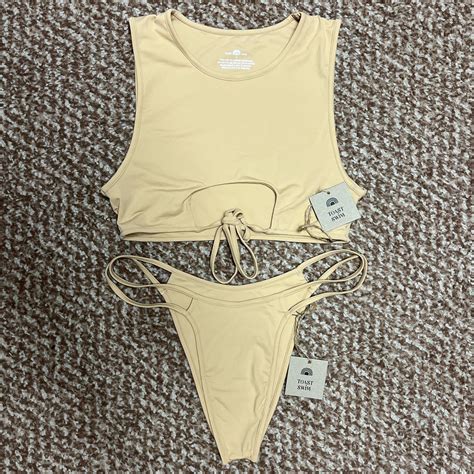 Brand New Toast Bikini Swimsuit Peek A Boo Top Open Depop