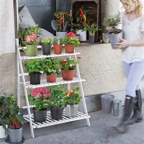 Tag Re Fleurs Porte Pots De Plante Fleurs Tag Re Chelle Pliante