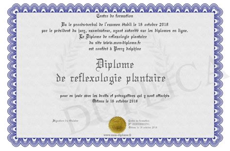 Diplome De Reflexologie Plantaire