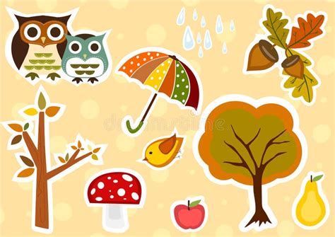 Autmn Stickers Stock Illustrations 3 Autmn Stickers Stock