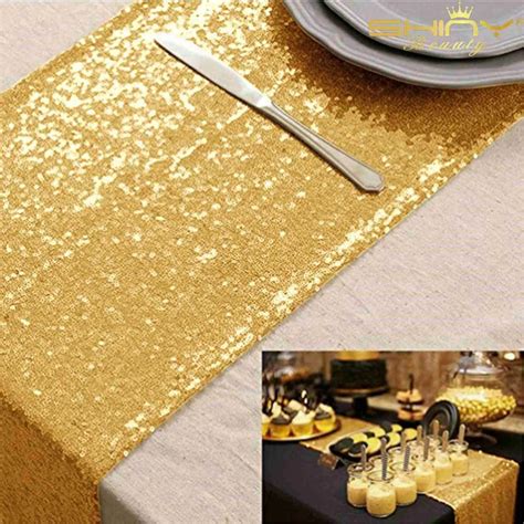 Hot Sale Gold Sequin Table Runner Sparkly For Weddingparty Birthday Table Decoration Wholesale