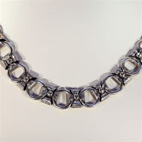 Antique Victorian Silver Collar Necklace 18 Long Victoria Sterling