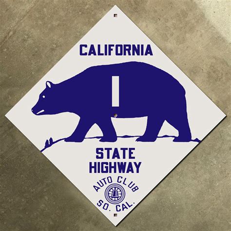 California State Highway 1 Acsc Road Sign Auto Club Aaa Etsy