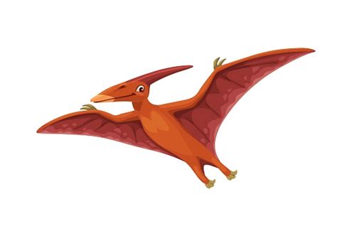 Karakter Dinosaurus Terbang Kartun Pterodactyl Ilustrasi Stok Unduh