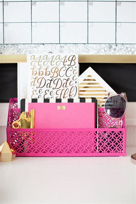 Blu Monaco Hot Pink Desk Organizer Set Magazine Holder Pink Desk