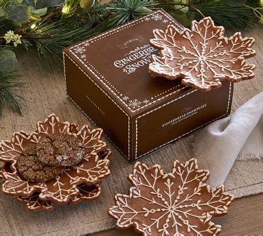 Gingerbread Snowflake Appetizer Plates Set Of 4 Pottery Barn