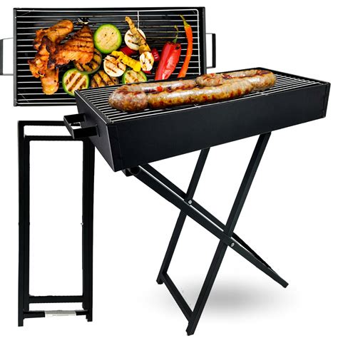 GRILL WĘGLOWY SKŁADANY OGRODOWY TURYSTYCZNY BBQ PRZENOŚNY 60cm Grill