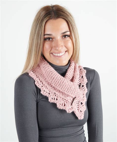 Free Knitting Pattern Download Lace Neck Warmer 3204