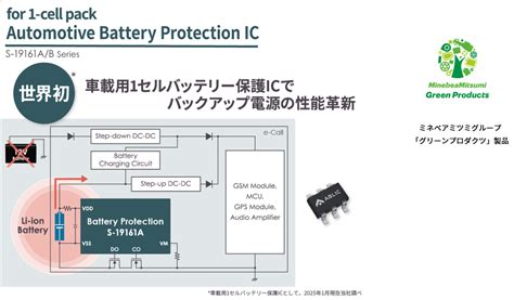 世界初 車載用1セルバッテリー保護IC 125高温動作対応S 19161A Bシリーズ発売 エイブリック株式会社